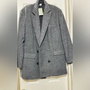 H&M Charcoal Herringbone Blazer